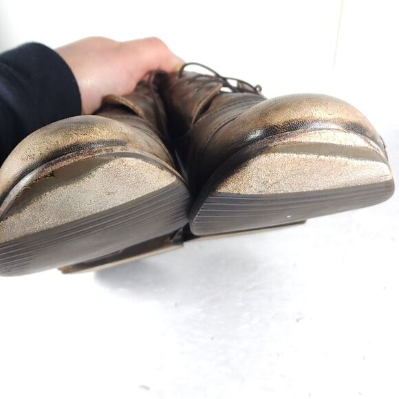 Frye Men's US11,5 Brown Distressed Leather Lace-Up Cap Toe Oxford Shoes - Picture 15 of 16